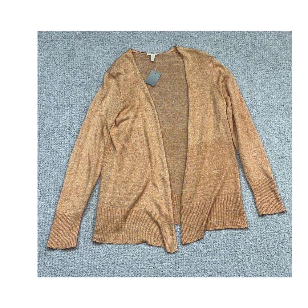 Eileen Fisher Peach Long Sleeve Topper Size L Petite #49398